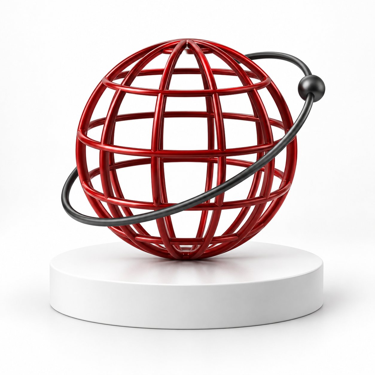 Red globe model with a single graphite connection arc
